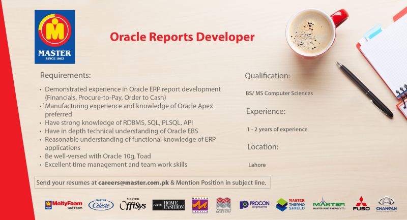 Master Group Of Industries Jobs Oracle Reports Developer