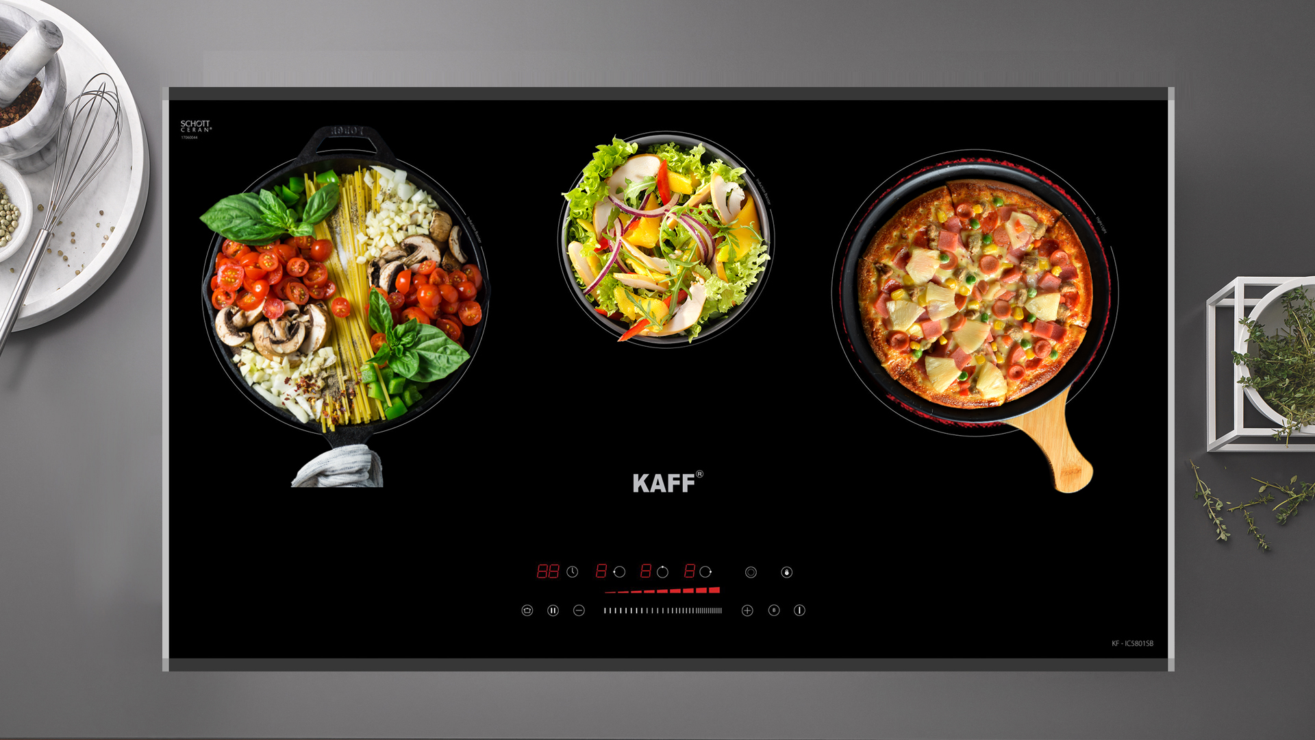 Bếp điện từ Kaff KF-IC5801SB - Thiết kế sang trọng cho không gian bếp tiện nghi