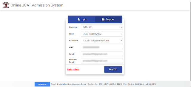 Step by Step Registration of JCAT