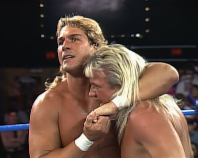 WCW Clash of the Champions 14 Review -  Terry Taylor headlocks Ricky Morton