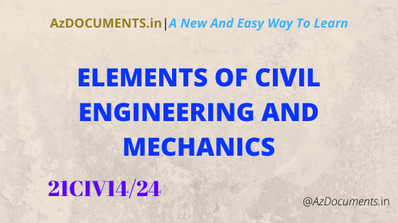 ELEMENTS OF MECHANICAL ENGINEERING (21EME15/25)
