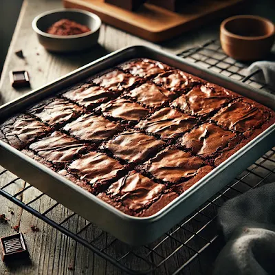 Close-up of sliced brownies