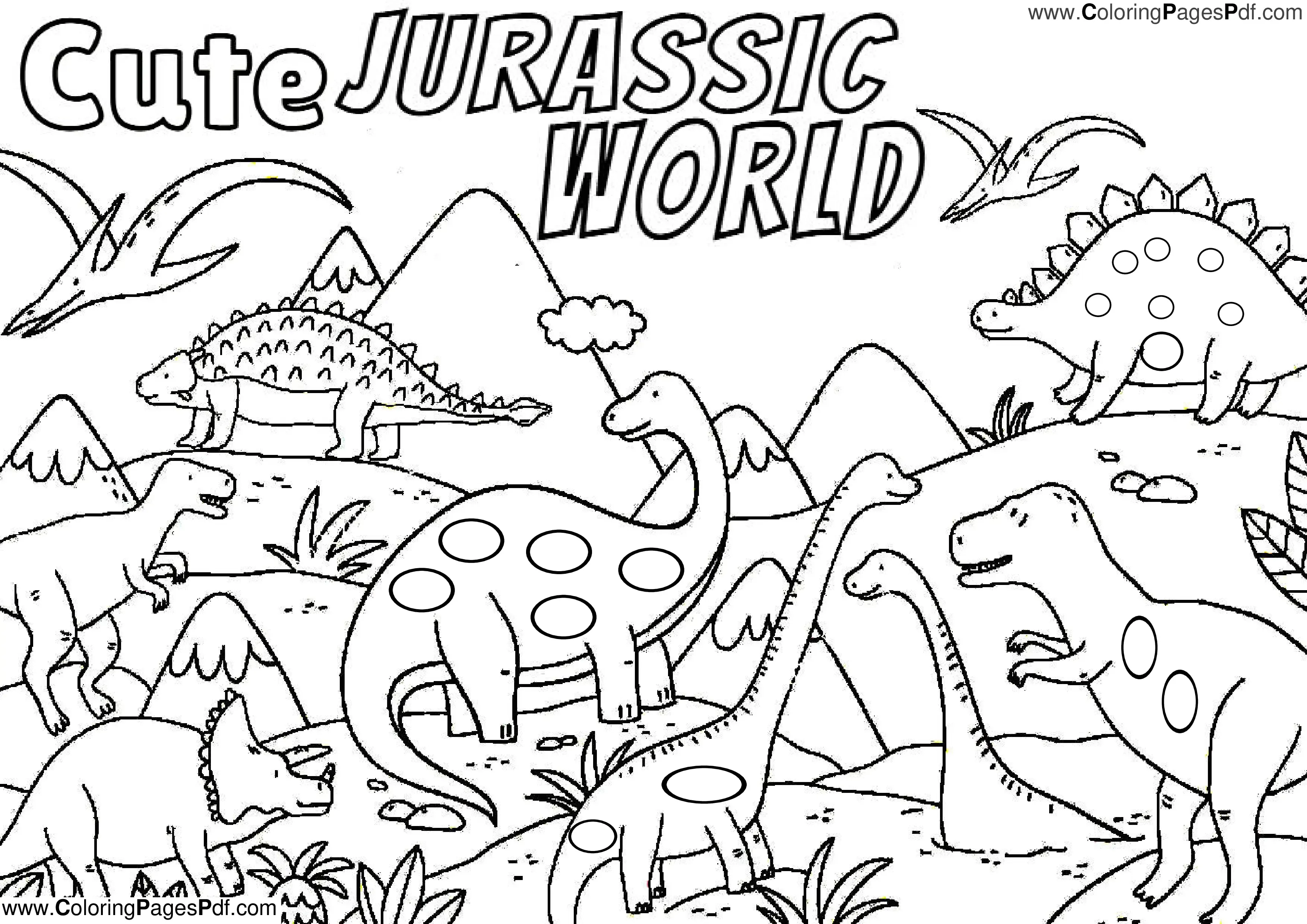 Jurassic world coloring pages for girls