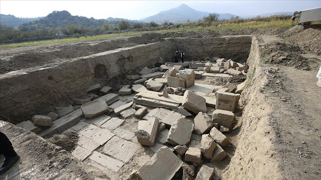 Temple of Zeus in ancient Greek city of Magnesia in Western Turkey unearthed