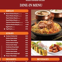 Paradise Biryani Secunderabad Menu