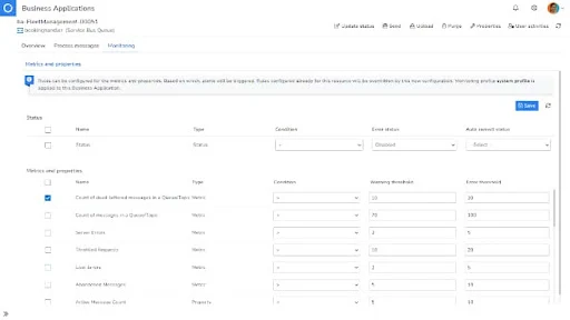 Configuring alerts and monitoring