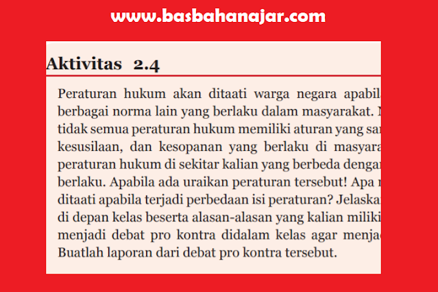 Jawaban PKN Kelas 7 Halaman 45 Aktivitas 2.4