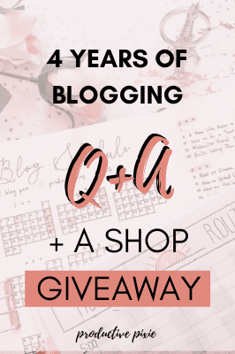 4 Years Blogging Q+A Plus a Giveaway