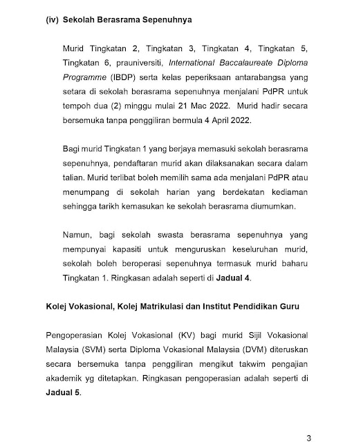 Sekolah 2022 permulaan Tarikh Buka