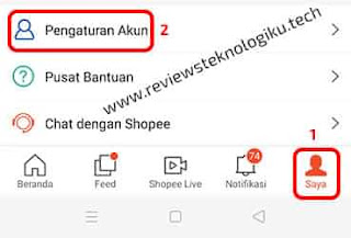 mengganti email di shopee lewat hp