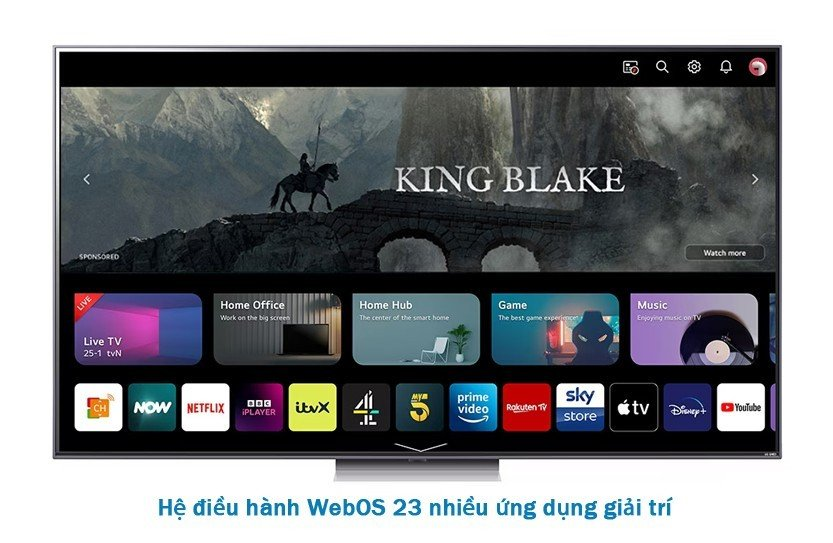 Hệ điều hành WebOS Smart TV với kho ứng dụng giải trí phong phú