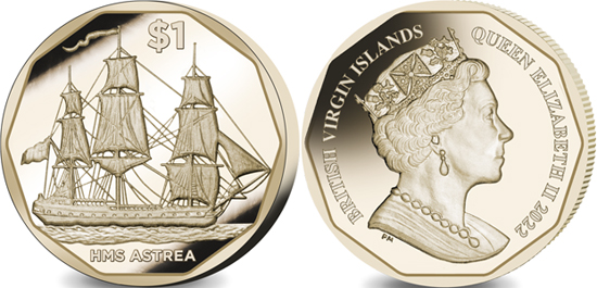 British Virgin Islands 1 dollar 2022 - HMS Astrea