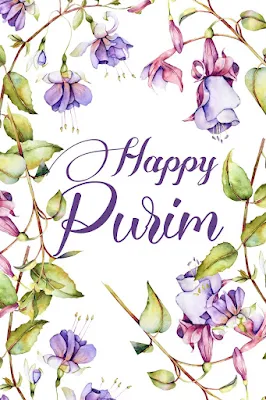 Happy Purim Cards For Grandma - Boho Floral Watercolor - 10 Free Beautiful Pictures