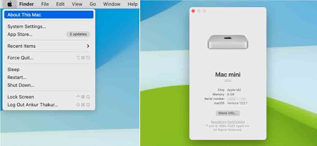 راجع معلومات نظام Mac باستخدام حول هذا الـ Mac