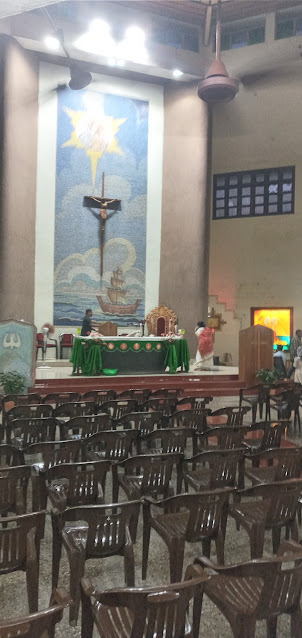 Internal view of Stella Maris Cathedral in Port Blair.