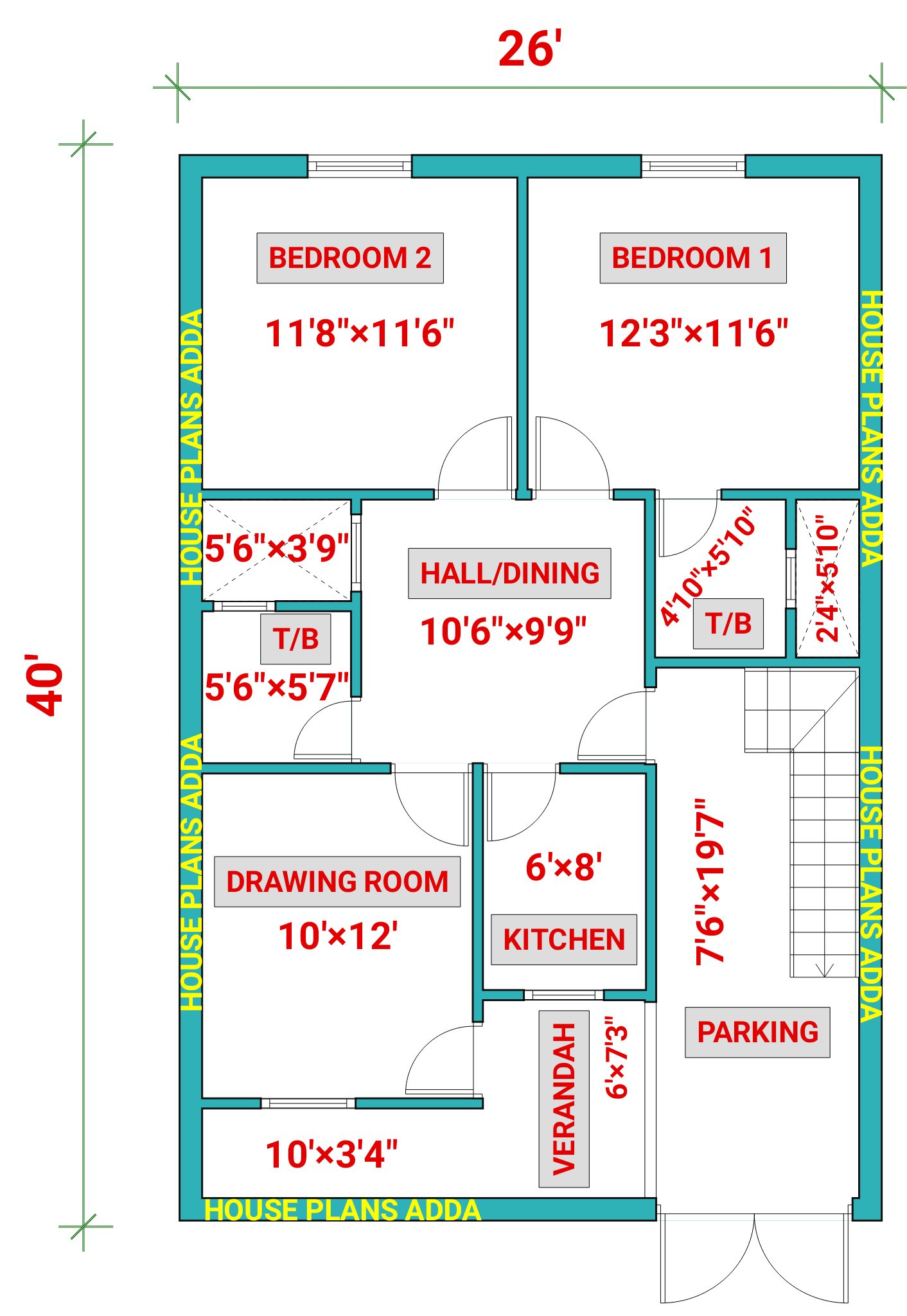 26×40 house plan