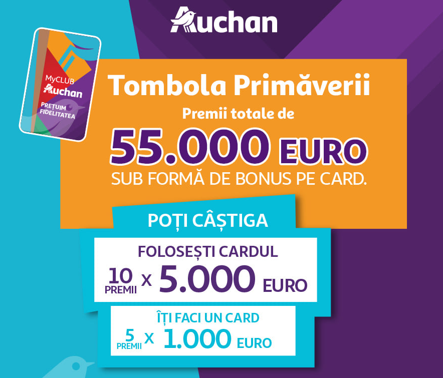 Concurs Auchan - Castiga 5.000 euro pe cardul de fidelitate MyCLUB Auchan - concursuri - castiga.net