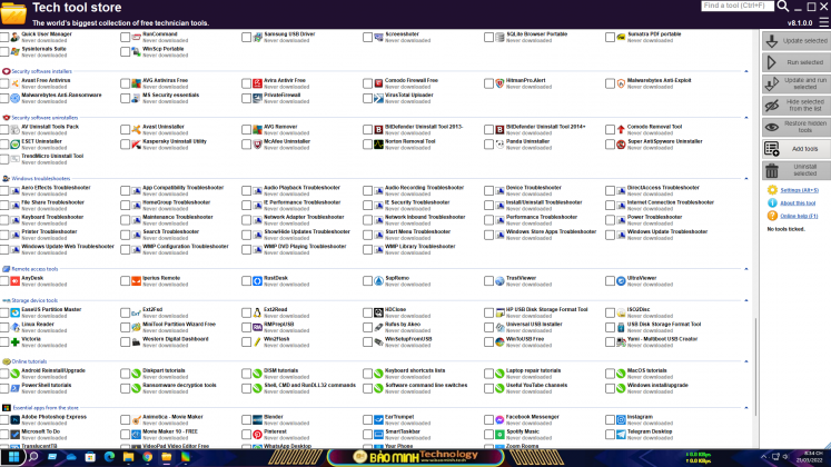 Tech Tool Store v8.1.0.0 - Bộ hơn 600 công cụ dành cho kỹ thuật viên IT