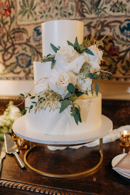 three tier cake with flowers