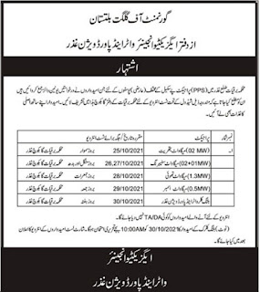 Water & Power Division Ghizer Jobs Interviews 2021 Details