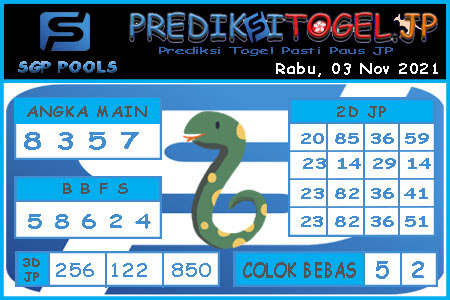 Prediksi Togel Singapura JP Rabu 03 November 2021