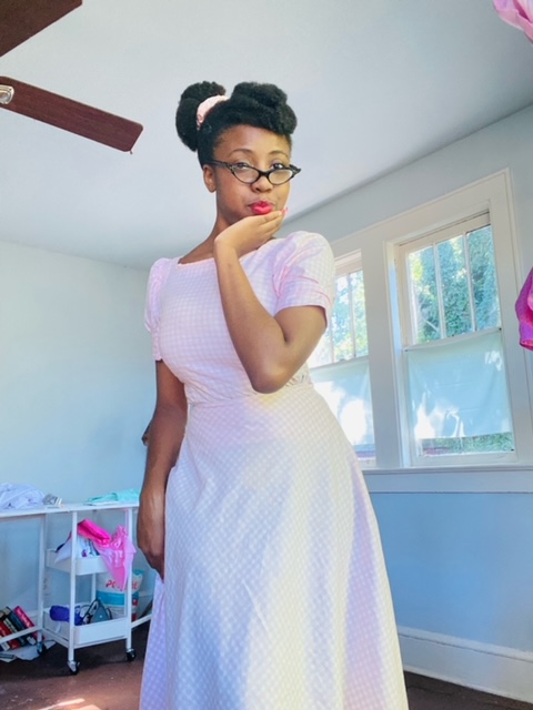 How I Made This 1940s Style Dress Gingham Dress With Only A McCall's Shirt Pattern.