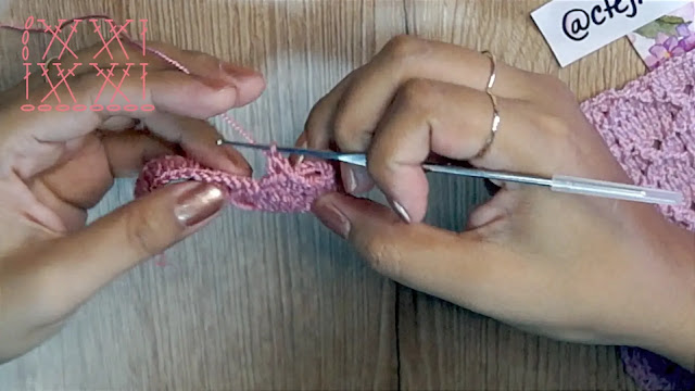 Punto ROMBOS EN RELIEVE a Crochet