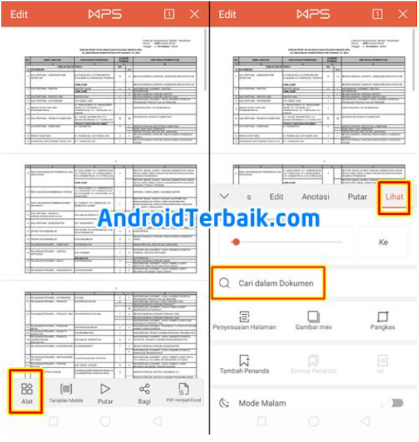 Cara mencari nama di PDF di Android Lewat Aplikasi WPS Office