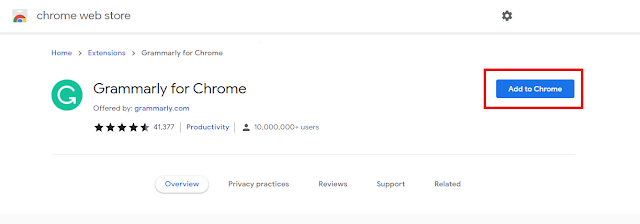 Ekstensi Grammarly di Google Chrome