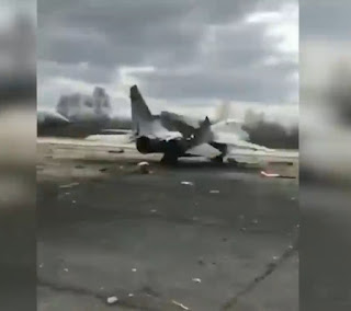 Ukrainian MiG-29 fighter jet destroyed