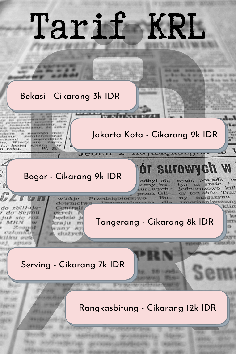 tarif KRL ke Stasiun Cikarang