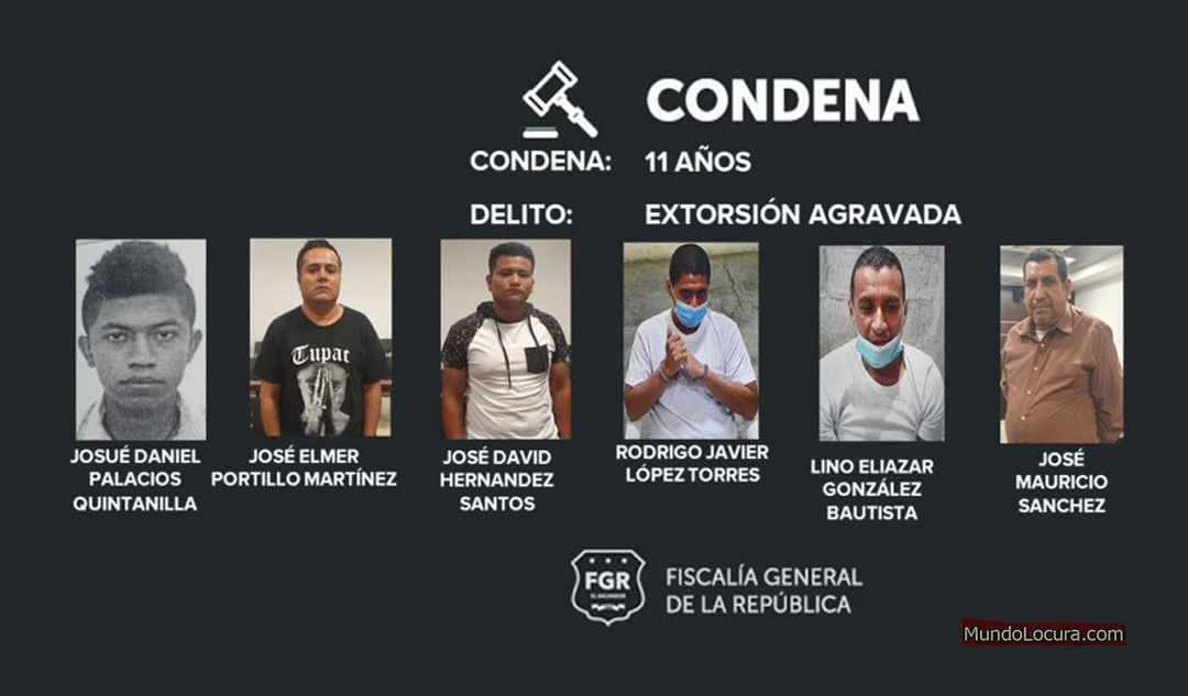 El Salvador: Seis pandilleros de la 18 son condenados a 11 años de cárcel por extorsión