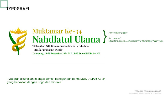Logo Muktamar ke 34 Nahdlatul Ulama dan Pedoman Penggunaannya