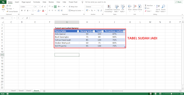 Cara Membuat Tabel di Microsoft Excel dengan Cepat