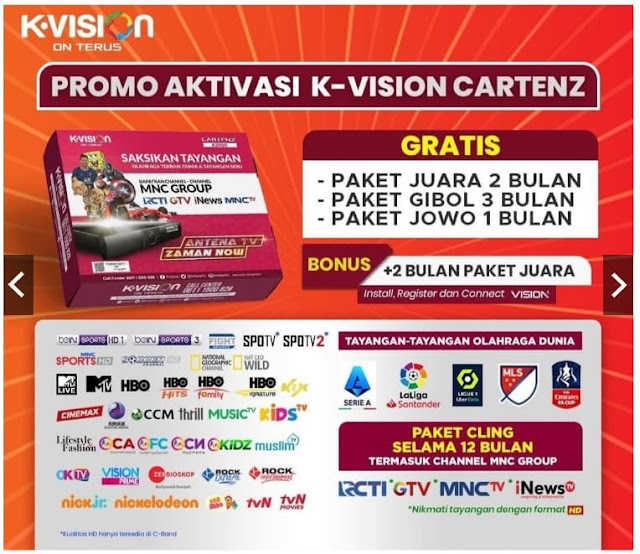 Promo Aktivasi dan Paket Berlangganan K Vision 2022