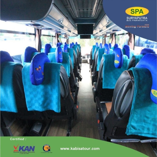 Sewa Medium Bus pariwisata surya putra spa premium class 27 seat