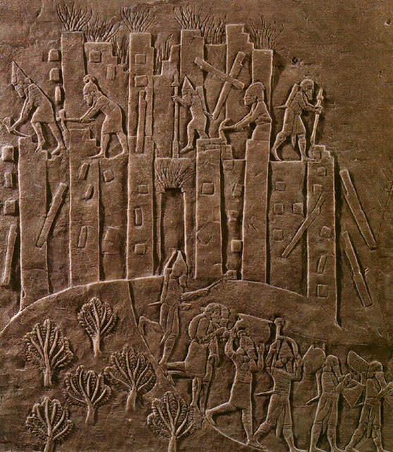 Assyrian King Ashurbanipal's brutal campaign against Elam in 647 BCE is recorded in this relief.