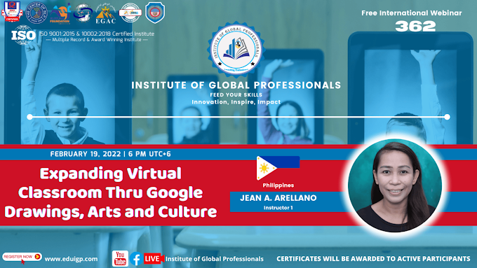 How to Register on Expanding Virtual Classroom Thru Google Drawings, Arts, and Culture Free Webinar for Teachers from  Institute of Global Professionals.