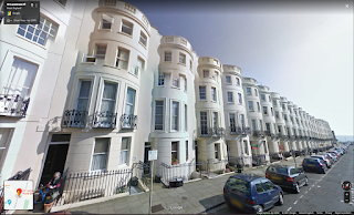 The Rolleston's Brighton townhouse on Lansdowne Place, Hove. Author's note - Coincidentally, as a work placement student in 1985, I lived just a few doors down on the same street!
