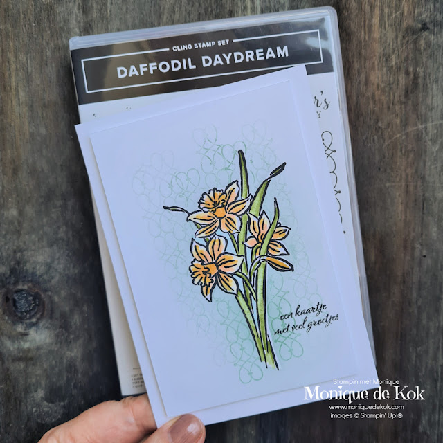 Daffodil Daydream, zelfgemaakt, kaart, clean & Simple, creatieve challenge, Stampin met Monique