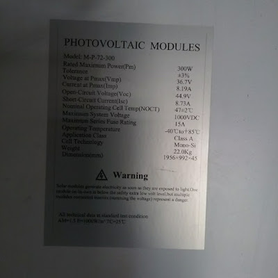 Contoh Nameplate PV Module 300 Wp