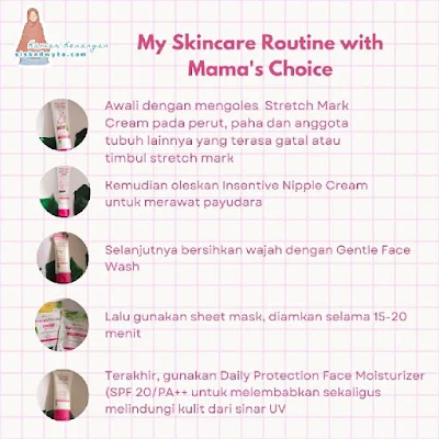 Skincare routine with mama's choice