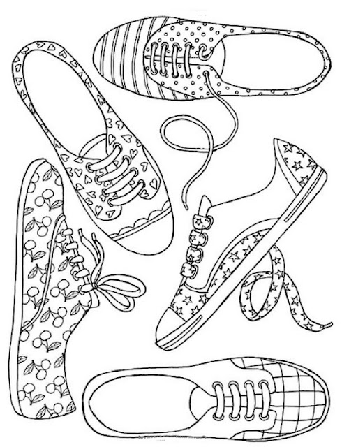 Free coloring pages: Women's shoes