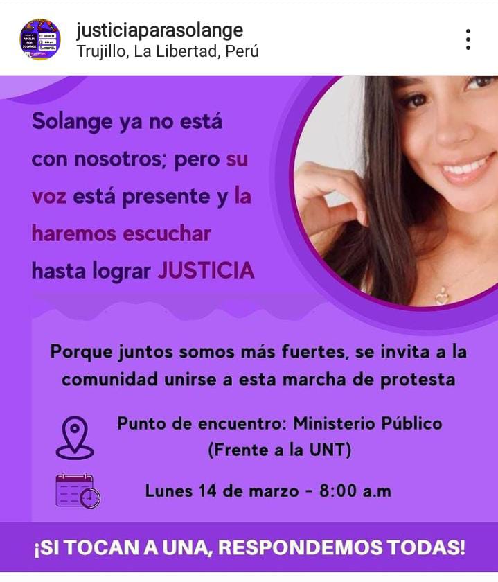 Manifestación en Ministerio Público de Trujillo ante muerte de Solange Aguilar
