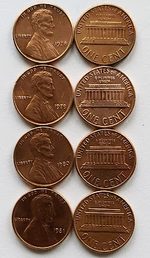 9 Moedas ONE CENT USA