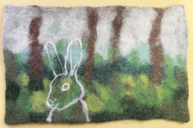 kiss sketching luonnos luonnostelu villa wool rabbit jänis metsä forest SapiDesign