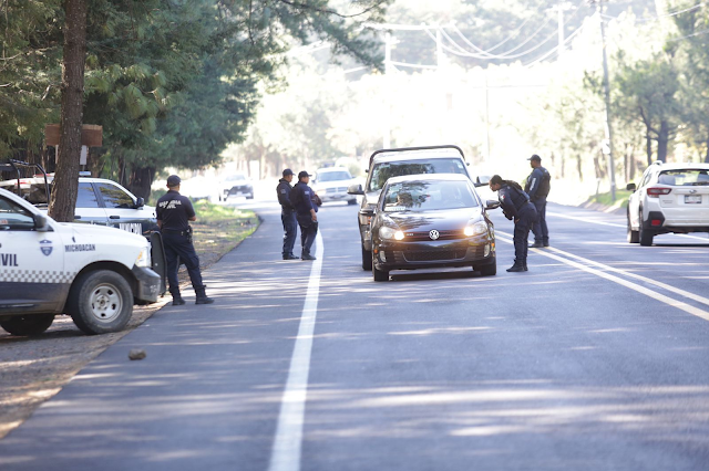 Refuerzan vigilancia en Uruapan. Incrementan patrullajes aéreos y terrestres.