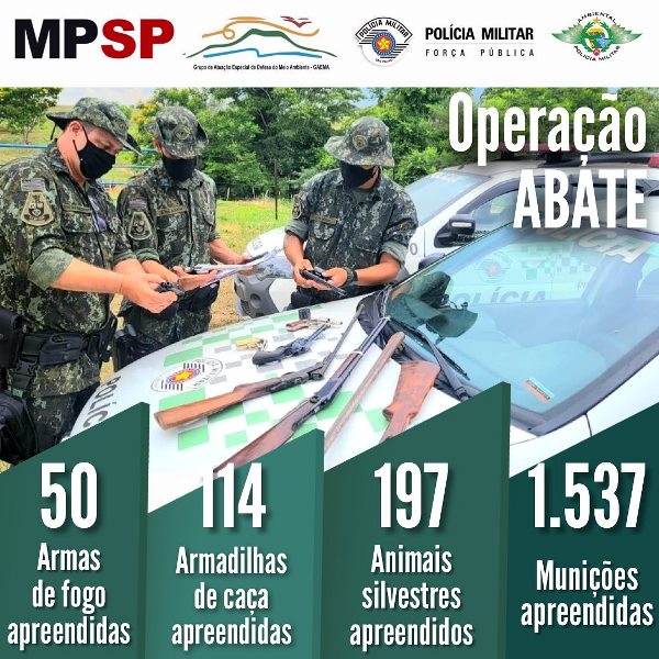 Polícia Militar Ambiental e Ministério Público divulgam resultados da Operação ABATE