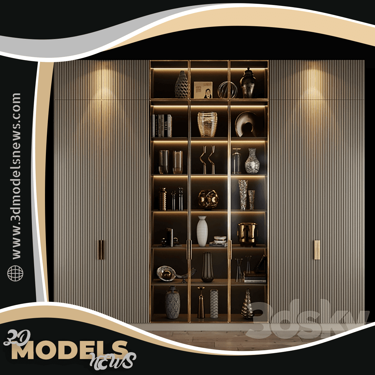 Display Cabinets Model Furniture Composition