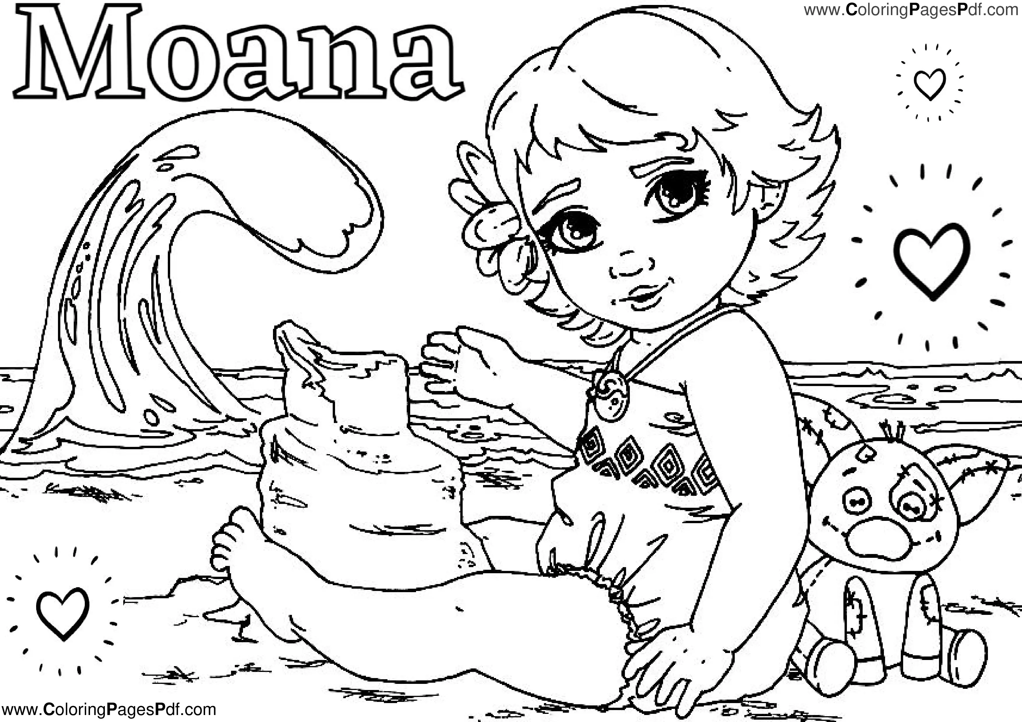 Moana mermaid coloring pages